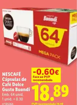 Lidl NESCAFÉ Cápsulas de Café Dolce Gusto Buondi Emb. 64 unid. promoção