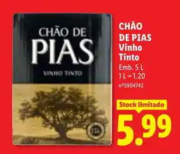 Lidl CHÃO DE PIAS Vinho Tinto promoção