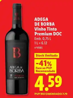 Lidl ADEGA DE BORBA Vinho Tinto Premium DOC promoção