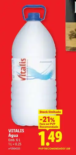Lidl VITALIS Água promoção