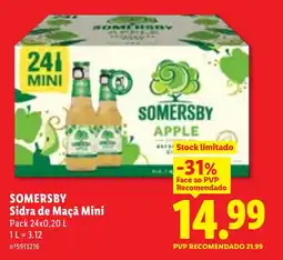 Lidl SOMERSBY Sidra de Maçã Mini promoção