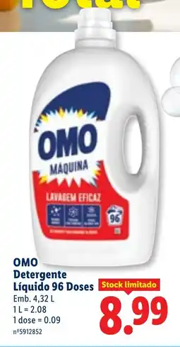 Lidl OMO Detergente Líquido 96 Doses promoção