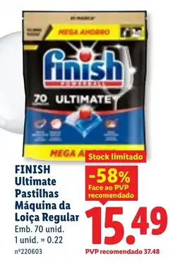Lidl FINISH Ultimate Pastilhas Máquina da Loiça Regular promoção
