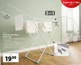 Lidl Aquapur Estendal com Abas Amovíveis 177x55x111cm promoção