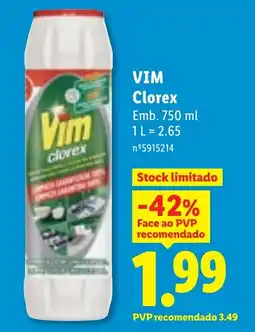 Lidl VIM Clorex promoção