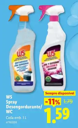 Lidl W5 Spray Desengordurante/ WC promoção