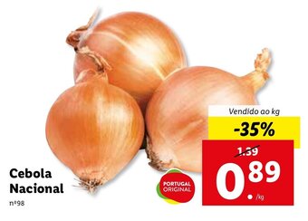 Lidl Cebola Nacional promoção
