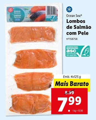 Lidl Ocean Sea Lombos de Salmão com Pele 4x125g promoção