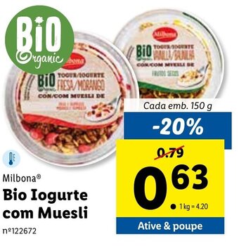 Milbona Bio Iogurte com Muesli 150g