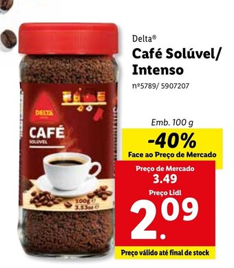 Lidl Delta Café Solúvel/Intenso 100g promoção