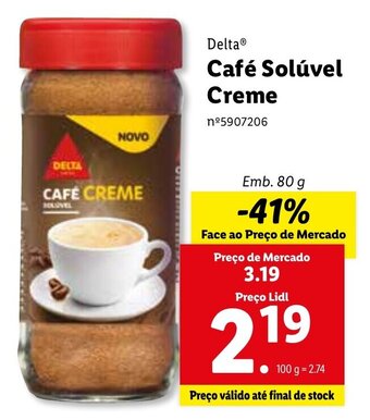 Lidl Delta Café Solúvel Creme 80g promoção