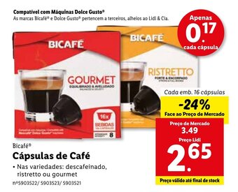 Lidl Bicafé Cápsulas de Café 16 cápsulas promoção