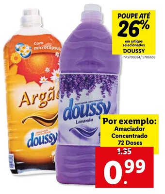Lidl Doussy Amaciador Concentrado 72 doses promoção