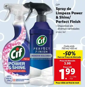 Lidl Cif Spray de Limpeza Power & Shine/Perfect Finish 750ml/435ml promoção