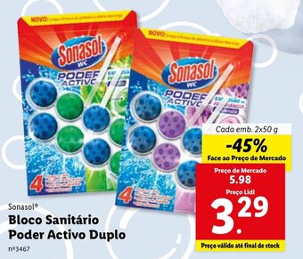 Lidl Sonasol Bloco Sanitário Poder Activo Duplo 2x50g promoção