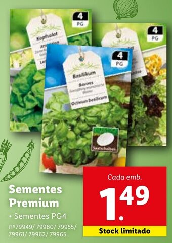 Lidl Sementes Premium promoção