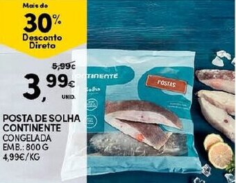 Continente Posta de Solha Continente 800g promoção