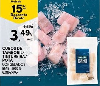 Continente Cubos de Tamboril/Tintureira/Pota 500g promoção