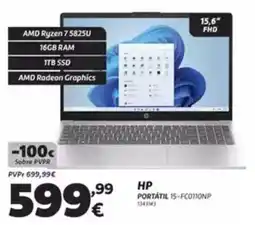 Radio Popular Hp portátil 15-fc0110np promoção
