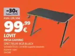 Radio Popular Lovit mesa gaming spectrum rgb black promoção