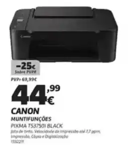 Radio Popular Canon muntifunções PIXMA TS37501 BLACK promoção