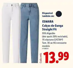 Lidl ESMARA Calças de Ganga Straight Fit promoção