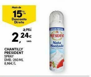 Continente Bom dia Chantilly président promoção
