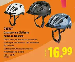 Lidl CRIVIT Capacete de Ciclismo com Luz Traseira promoção