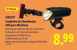 Lidl CRIVIT Conjunto de Iluminação LED para Bicicleta promoção