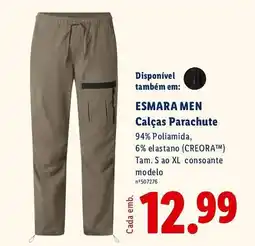 Lidl ESMARA MEN Calças Parachute promoção