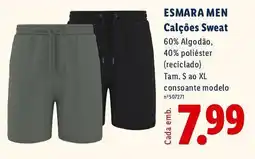 Lidl ESMARA MEN Calções Sweat promoção