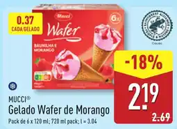 ALDI MUCCI Gelado Wafer de Morango promoção