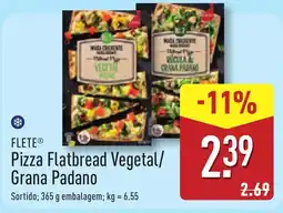 ALDI FLETE Pizza Flatbread Vegetal/ Grana Padano promoção