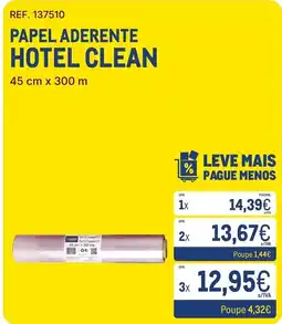 Makro Papel aderente hotel clean 45cm x 300m promoção