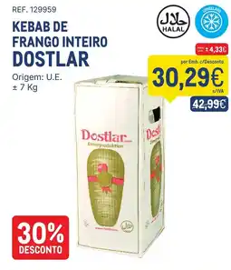 Makro Kebab de frango inteiro dostlar promoção