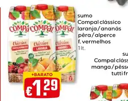 Bolama sumo Compal clássico laranja/ ananas pêra/alperce f. vermelhos promoção