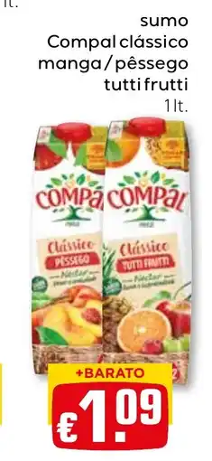 Bolama sumo Compal clássico manga/pêssego tutti frutti promoção