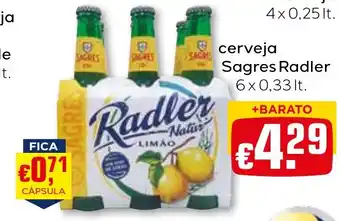 Bolama cerveja Sagres Radler promoção