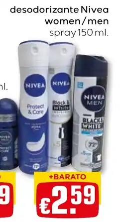 Bolama desodorizante Nivea women/men spray promoção