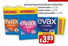 Bolama pensos higiénicos Evax cottonlike promoção