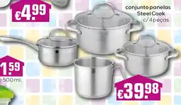 Bolama conjunto panelas Steel Cook c/4 peças promoção