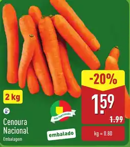ALDI Cenoura Nacional promoção