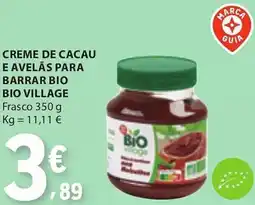 E.Leclerc Creme de cacau e avelas para barrar bio bio village frasco promoção
