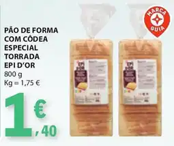 E.Leclerc Pão de forma com côdea especial torrada epi d'or promoção