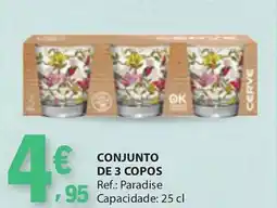 E.Leclerc Conjunto de 3 copos promoção