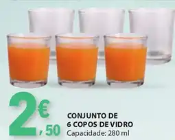E.Leclerc Conjunto de 6 copos de vidro promoção