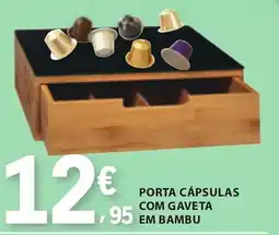 E.Leclerc Porta cápsulas com gaveta em bambu promoção