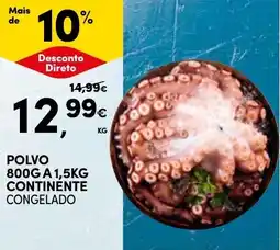Continente Bom dia Polvo 800g a 1,5kg continente congelado promoção