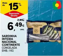 Continente Bom dia Sardinha inteira nacional continente congelada promoção