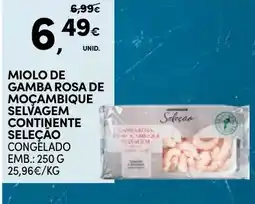 Continente Bom dia Miolo de gamba rosa de moçambique selvagem continente seleção congelado promoção